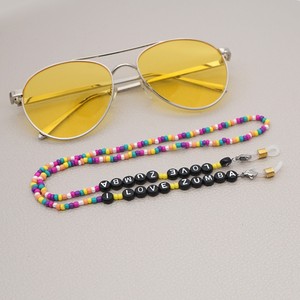 Go2boho Chaîne De Masquage De Perles Pour Hommes I LOVE ZUMBA Collier De Lettres Chaînes De Lunettes De Soleil - Product Image 3