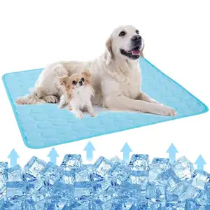 Cama de refrigeración portátil para perros, esterilla de seda fría para mascotas, cojín de refrigeración para perros, tazón, esterilla de verano