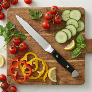 TOALLWIN Ensemble de 6 couteaux à steak en acier inoxydable, tranchants et dentelés, triple rivetés, pour la maison, les restaurants et les fêtes barbecue - Product Image 5