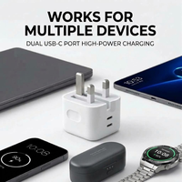 Chargeur de téléphone double port 50W personnalisé, adaptateur secteur Type C, chargeur rapide, chargeurs portables, accessoires pour téléphone, vente en gros