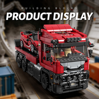 95002 Camión Scania con Remolque, Coche Deportivo Super Rafah FXXK, Juguete de Bloques de Construcción de Plástico de Alta Dificultad para Armar, Regalo para Niños