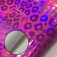 Cuir synthétique effet léopard laser en PU, couleur magique, gaufré, avec base en laine, effet miroir, pour bagagerie et mobilier, vente en gros usine