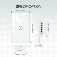 Interrupteur intelligent WiFi Tuya pour variateur d'intensité lumineuse 1/2/3 voies, compatible avec les applications Smart Life/Tuya et les assistants vocaux Alexa et Google
