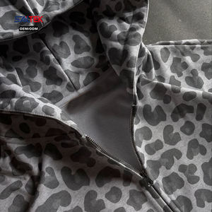 <span class=keywords><strong>Sudadera</strong></span> con <span class=keywords><strong>capucha</strong></span> personalizada con estampado de leopardo y cremallera completa para hombre, <span class=keywords><strong>sudadera</strong></span> gris lisa con efecto lavado ácido para ropa urbana, sudaderas con <span class=keywords><strong>capucha</strong></span> de leopardo extragrandes - Product Image 3