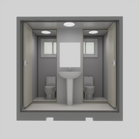 Toilette mobile, salle de bain portable pour le camping en plein air, douche extérieure et intérieure, villa modulaire préfabriquée et location