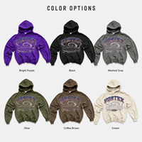 Hoodie imprimé numérique effet délavé personnalisé, coupe ample et courte, style streetwear, fabricant OEM, vente en gros de sweats à capuche oversize