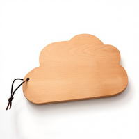 Plateau jetable moderne en bois de hêtre de Little Cloud / Mini planche à découper en bois massif pour sushi / Assiette en bois à motif végétal pour fête