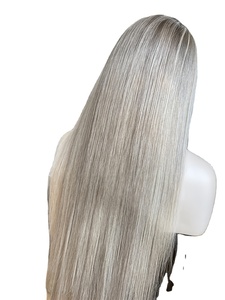 Vente en gros timide nouvelle conception partie libre perruques de cheveux humains couleur blonde 13*4 perruque avant de lacet de cheveux humains avec noeud de blanchiment - Product Image 6