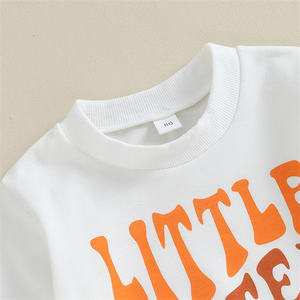 Conjunto de <span class=keywords><strong>dos</strong></span> piezas de algodón con etiqueta personalizada SISTER para primavera y otoño, ropa infantil para bebés, pantalones acampanados, conjunto de <span class=keywords><strong>dos</strong></span> piezas para niñas pequeñas, 1 Uds. - Product Image 5