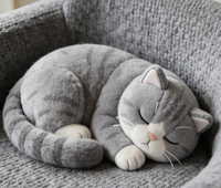 Nouveauté - Prix d'usine - Peluche chat gris réaliste - Jouet en peluche doux - OEM ODM