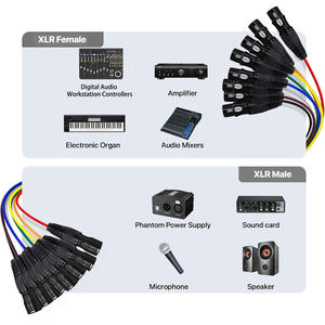 <span class=keywords><strong>Cable</strong></span> de Señal de Audio XLR de 8 Canales y 3 Pines, 1M OFC, 8 Machos a 8 Hembras, Cubierta de PVC, Doble Blindaje para Micrófono, Transmisión y Grabación - Product Image 3