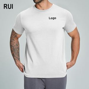 RUIQUWIN 2026 T-shirt uni pour homme, idéal pour le fitness et la gym, coupe classique, anti-humidité, respirant, doux, à manches courtes, vêtement de sport - Product Image 1