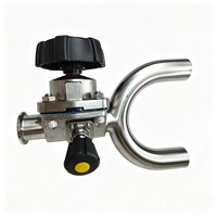 Vanne à diaphragme manuelle sanitaire en forme de U, acier inoxydable SS316L, connexion Tri-Clamp, vanne à diaphragme hygiénique pour l'industrie alimentaire