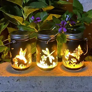 Solar Mason Jar Light Jardín al aire libre Árbol colgante decorativo Luces de hadas