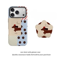 Étui de téléphone composite style Teckel avec support et coque de protection pour iPhone 18 Pro/17/16/15, conçu pour éviter les chutes