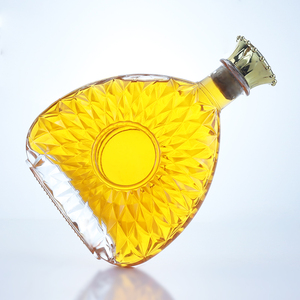 Carafe à brandy de luxe en verre cristal 750 ml, motif soleil unique, bouteille vide pour Cognac, Whisky, Vodka avec bouchon en liège - Product Image 5