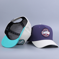 Casquette de golf personnalisée avec logo, 5 panneaux, perforations découpées au laser, maille respirante, casquette de baseball perforée, séchage rapide