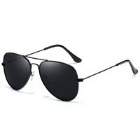 Lunettes de soleil polarisées UV400 classiques 3025 à monture en acier et branches fines pour hommes et femmes, style aviateur, pour sports de plein air - Vente en gros