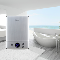 Chauffe-eau électrique sans réservoir mural intelligent 110V/220V avec boîtier en plastique pour salle de bain et cuisine, idéal pour camping-car et usage domestique