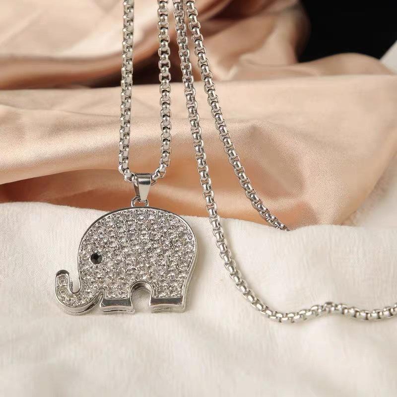 ช้าง Xl0242เพชรเต็มห่วงโซ่เหล็ก70ซม.