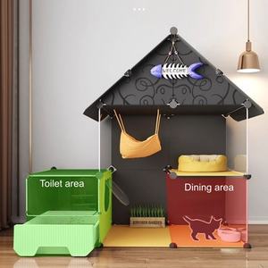 Mobilier moderne pour animaux de compagnie, <span class=keywords><strong>maison</strong></span> pour <span class=keywords><strong>chat</strong></span> et chien toutes saisons, villa à deux étages, lits superposés, matériau plastique, design chaleureux pour une utilisation en intérieur/extérieur - Product Image 5