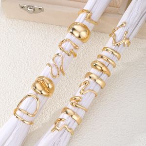 Trendy Gold Plated Geometric Chunky <strong>Rings</strong> Set for Women High Quality Women Fashion Jewelry <strong>Thick</strong> Chunky Finger <strong>Rings</strong> - Product Image 4