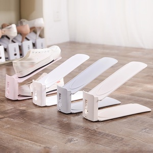Wholesale New Adjustable <b>Shoe</b> Rack Double Layer <b>Space</b> <b>Saving</b> Organizer Solid Color <b>Shoes</b> Stand Closet Organization - Product Image 1