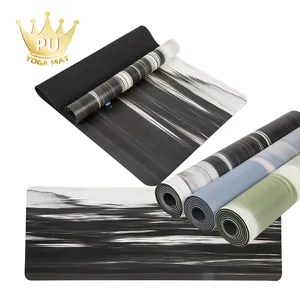 2024 Factory Golden Supplier Extra Large Top Fitness Import Luxury Camouflage Marble Contrast Black Natural PU Rubber Yoga Mat