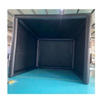 Simulateur de golf gonflable en PVC noir, cage de frappe mobile personnalisée, imperméable pour l'extérieur