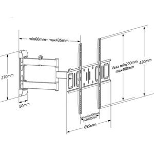 Supporto <span class=keywords><strong>TV</strong></span> universale Full Motion di alta qualità 600*400VESA <span class=keywords><strong>TV</strong></span> Tilt supporto <span class=keywords><strong>TV</strong></span> girevole a basso costo - Product Image 2