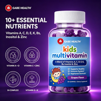 Complément alimentaire multivitaminé en gommes pour enfants, végétarien, vitamine C, zinc, soutien immunitaire, saveur raisin, 60 gommes pour enfants, OEM