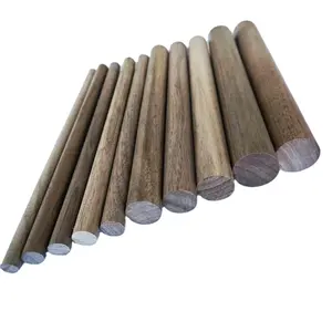 Commercio all'ingrosso bastoni in legno lucidato filettato aste di legno naturale per bambini fai da te bacchetta artigianato maker