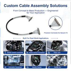 Cabo Coaxial Micro ICape 46AWG Direto da Fábrica, Montagem com Conectores A/A de 26 Pinos e Passo de 0,3mm, Revestimento PTFE/FEP para Vídeo Estável - Product Image 3