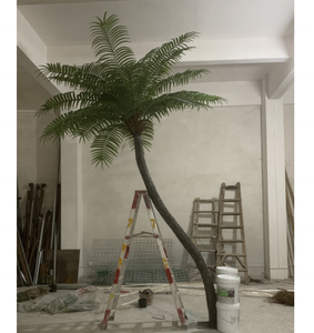 Palma di Cocco Artificiale da Esterno 8ft 5m Impermeabile in Fibra di Vetro e Acciaio Zincato con Foglie in Tessuto per Eventi e Festività del Ringraziamento - Product Image 4