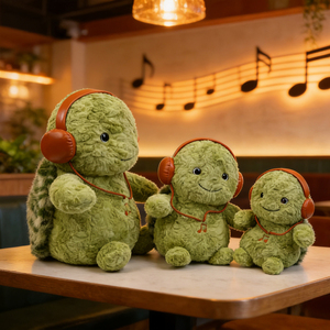 Nouvel Arrivage Peluche Tortue DJ Mignonne Musicale Verte, Jouet en Peluche Sûr en Coton PP, Compagnon de Sommeil <span class=keywords><strong>pour</strong></span> Bébés et Enfants - Product Image 1