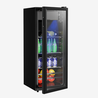 Réfrigérateur à porte vitrée simple de 128 L, réfrigérateur à liqueur avec congélateur SC-128