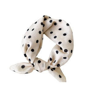 Bufanda cuadrada Floral de estilo japonés de lino y algodón para mujer para todas las estaciones verano otoño seda decorativa fresca para pañuelo pequeño - Product Image 5