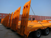 Semi-remorque surbaissée AOTONG à 3 essieux, chargement frontal, 40 tonnes, col de cygne détachable, en acier, suspension pneumatique robuste à poutres en I, 4 mm à carreaux