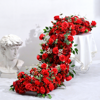Chemin de table en fleurs artificielles en soie, couleur personnalisée, arrangement floral pour mariage, chemin de table pour décoration de mariage