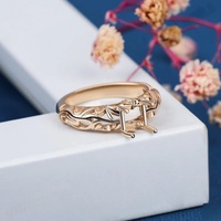 Maßgefertigter Massivgold-Halbfassungsring 14K 18K 10K Gelb- und Weißgold Leere Fassung für Diamant-Verlobungsring Großhandel Vintage