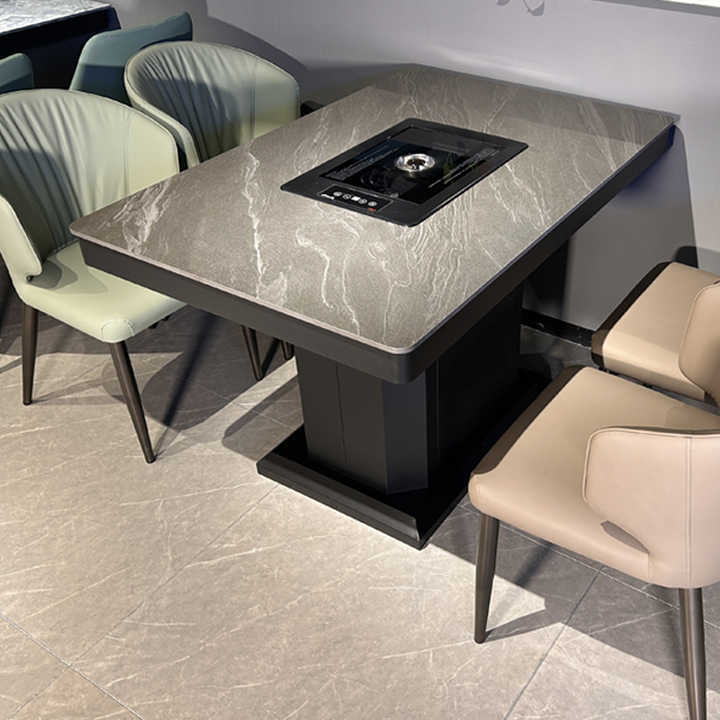 Custom Professional Indoor Korean BBQ Dining Tables Modern Smokeless ...