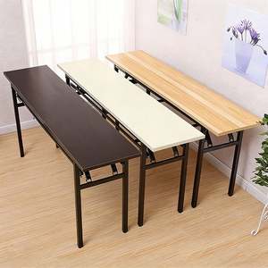 <span class=keywords><strong>Mesa</strong></span> de Conferencia Plegable Moderna y Duradera, <span class=keywords><strong>Mesa</strong></span> de Entrenamiento Multifuncional con Marco de Madera, Escritorio Plegable Portátil para Sala de Reuniones - Product Image 2