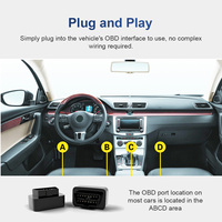 Rastreador GPS OBD de Instalación Conveniente, Dispositivo de Rastreo GPS para Automóvil 4G en Tiempo Real, Control Remoto Telemático, Corte Remoto del Motor