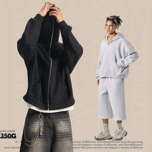 All'ingrosso felpa con cappuccio a faccia intera con cappuccio squadrato oversize felpa in pile oversize con cappuccio squadrato e <span class=keywords><strong>Capri</strong></span> 2 pezzi Set <span class=keywords><strong>abbigliamento</strong></span> da uomo - Product Image 2