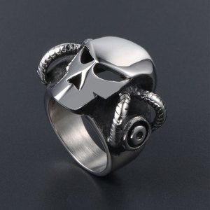 Men's Steel Ram Horn Mask Ring SA556 <b>Marvel</b> IP Cartoon Design Jewelry <b>Gift</b> - Product Image 2
