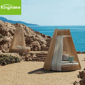 Lujo de gama alta al aire libre Living <span class=keywords><strong>Bed</strong></span> Resort Garden Sun <span class=keywords><strong>Bed</strong></span> Muebles de teca importados <span class=keywords><strong>Rattan</strong></span> Daybed - Product Image 6