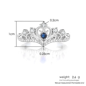 <span class=keywords><strong>Anello</strong></span> <span class=keywords><strong>Tiara</strong></span> Principessa in Tono Oro Rosa con Cuore Traforato e Incastonatura in Cristallo CZ Rosso Rubino, <span class=keywords><strong>Anello</strong></span> di Moda per Gioielleria Femminile - Product Image 6