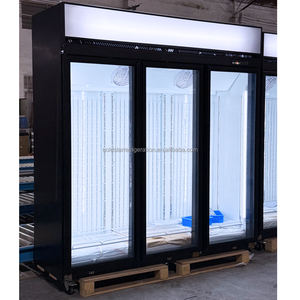 COLDSTAR Supermarket Frozen Ice Cream Display Cooler Commercial <b>Upright</b> 3-Door 1800L Glass Door Freezer - Product Image 1