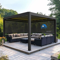 Pergola de jardin de luxe en aluminium avec toit rigide imperméable et lamelles orientables pour patio extérieur