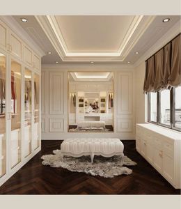 Hogar dormitorio moderno Simple lujo puerta de cristal guardarropa Esquina de madera maciza armario para toda la casa armario personalizado - Product Image 6